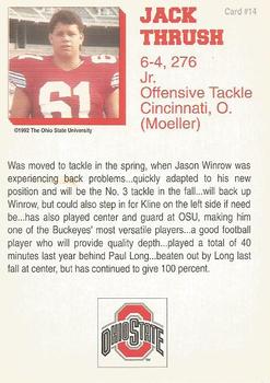 1992 Ohio State Buckeyes #14 Jack Thrush Back