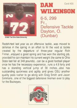 1992 Ohio State Buckeyes #20 Dan Wilkinson Back