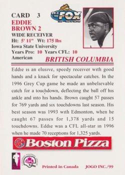 1999 JOGO Boston Pizza #3 Eddie Brown Back