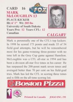 1999 JOGO Boston Pizza #16 Mark McLoughlin Back