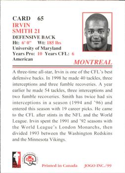 1999 JOGO #65 Irvin Smith Back