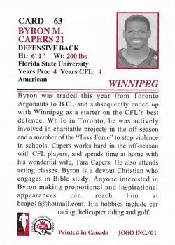 2001 JOGO #63 Byron Capers Back