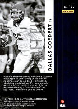 2018 Panini Elite Draft Picks #125 Dallas Goedert Back