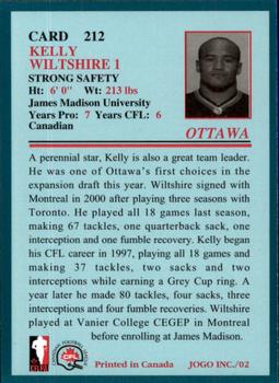 2002 JOGO #212 Kelly Wiltshire Back