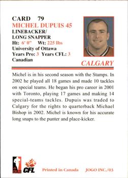 2003 JOGO #79 Michel Dupuis Back