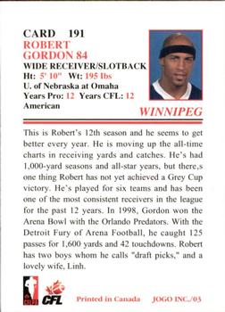 2003 JOGO #191 Robert Gordon Back