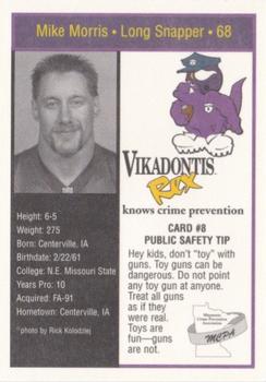 1996 Minnesota Vikings Police #8 Mike Morris Back