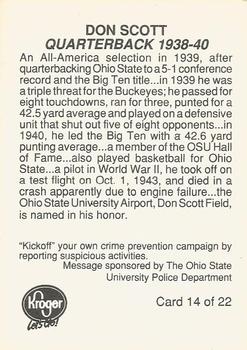 1989 Ohio State Buckeyes #14 Don Scott Back