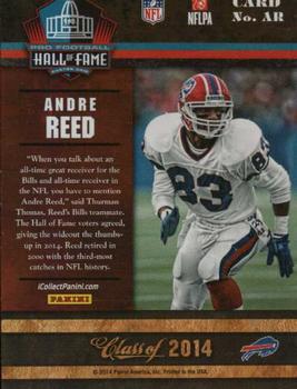 2014 Panini Pro Football Hall of Fame #AR Andre Reed Back
