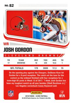 2018 Score #82 Josh Gordon Back