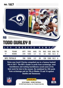 2018 Score #167 Todd Gurley II Back