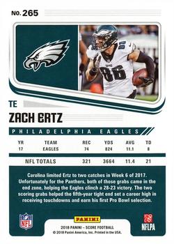 2018 Score #265 Zach Ertz Back