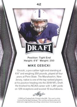 2018 Leaf Draft #42 Mike Gesicki Back
