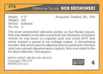 1990 Green Bay Packers 25th Anniversary #4 Bob Skoronski Back