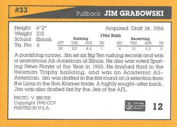 1990 Green Bay Packers 25th Anniversary #12 Jim Grabowski Back