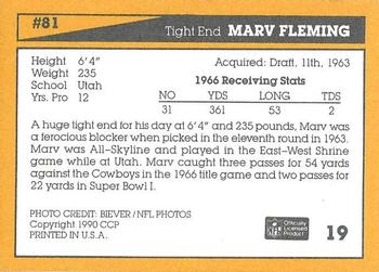 1990 Green Bay Packers 25th Anniversary #19 Marv Fleming Back