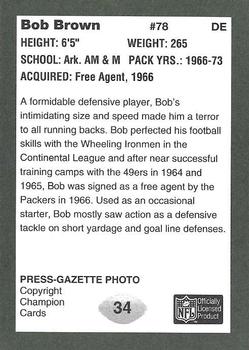1991 Champion Cards Green Bay Packers Super Bowl II 25th Anniversary #34 Bob Brown Back