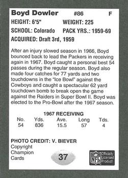 1991 Champion Cards Green Bay Packers Super Bowl II 25th Anniversary #37 Boyd Dowler Back