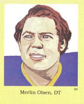 1990 Little Simon Hall of Fame Sticker Set #39 Merlin Olsen Front