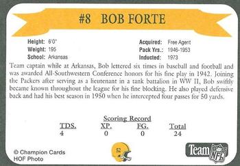 1992 Green Bay Packer Hall of Fame #52 Bob Forte Back