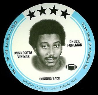 1976 Buckmans Discs #6 Chuck Foreman Front