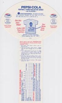 1976 Pepsi Discs #1 Steve Bartkowski Back