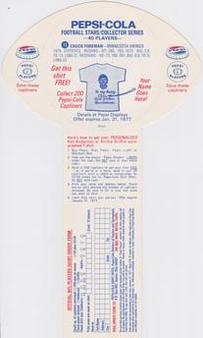 1976 Pepsi Discs #13 Chuck Foreman Back