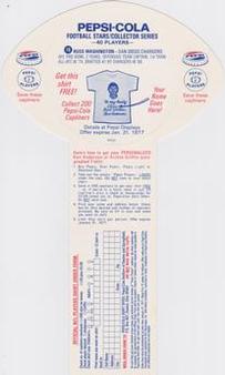 1976 Pepsi Discs #19 Russ Washington Back