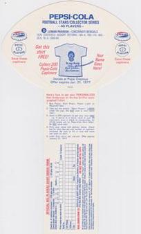 1976 Pepsi Discs #35 Lemar Parrish Back