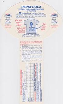 1976 Pepsi Discs #39 Archie Griffin Back