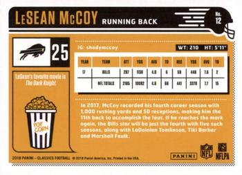 2018 Panini Classics #12 LeSean McCoy Back