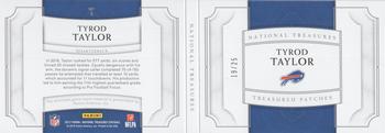 2017 Panini National Treasures - Treasured Patches Booklet #5 Tyrod Taylor Back