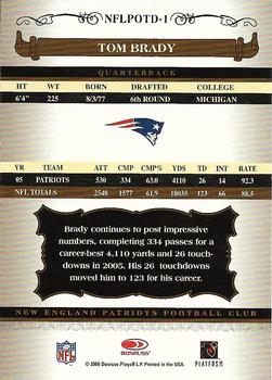 2006 NFL Player of the Day #NFLPOTD-1 Tom Brady Back