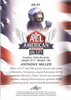 2018 Leaf Draft - All American Gold #AA-01 Anthony Miller Back
