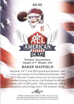 2018 Leaf Draft - All American Gold #AA-02 Baker Mayfield Back
