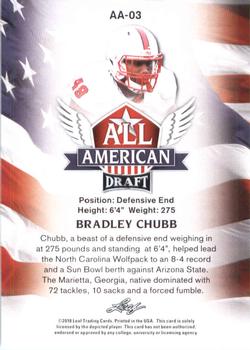 2018 Leaf Draft - All American Gold #AA-03 Bradley Chubb Back
