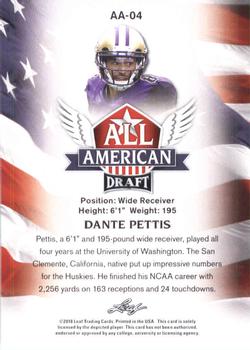 2018 Leaf Draft - All American Gold #AA-04 Dante Pettis Back