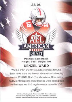 2018 Leaf Draft - All American Gold #AA-05 Denzel Ward Back