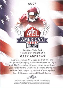2018 Leaf Draft - All American Gold #AA-07 Mark Andrews Back