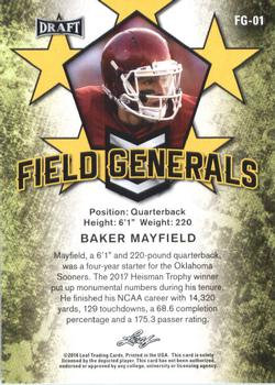 2018 Leaf Draft - Field Generals #FG-01 Baker Mayfield Back