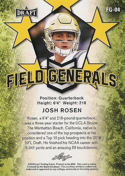 2018 Leaf Draft - Field Generals #FG-04 Josh Rosen Back