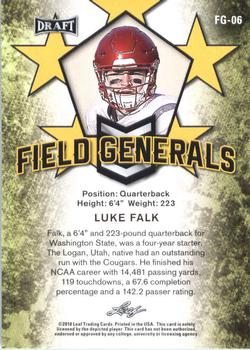 2018 Leaf Draft - Field Generals Gold #FG-06 Luke Falk Back