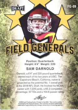 2018 Leaf Draft - Field Generals Gold #FG-09 Sam Darnold Back
