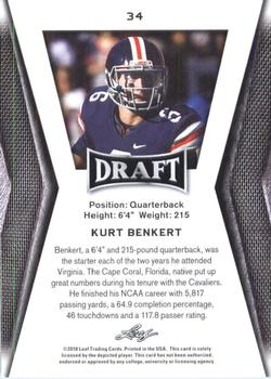 2018 Leaf Draft - Gold #34 Kurt Benkert Back