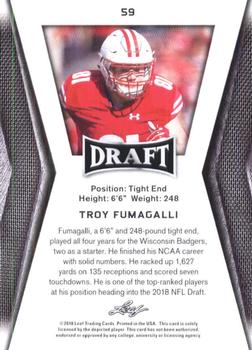 2018 Leaf Draft - Gold #59 Troy Fumagalli Back