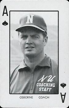 1974 Nebraska Cornhuskers Playing Cards #A♠ Tom Osborne Front