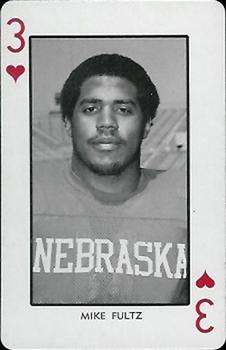 1974 Nebraska Cornhuskers Playing Cards #3♥ Mike Fultz Front