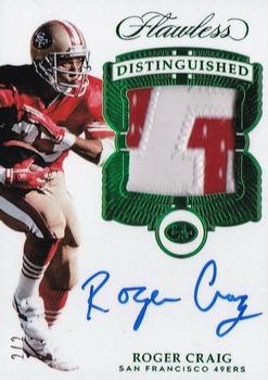 2017 Panini Flawless - Distinguished Patch Autographs Emerald #DI-RC Roger Craig Front