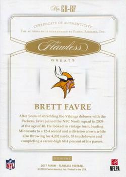 2017 Panini Flawless - Greats Emerald #GR-BF Brett Favre Back