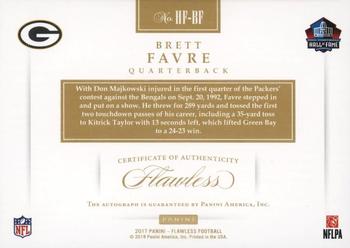 2017 Panini Flawless - Hall of Fame Autographs #HF-BF Brett Favre Back